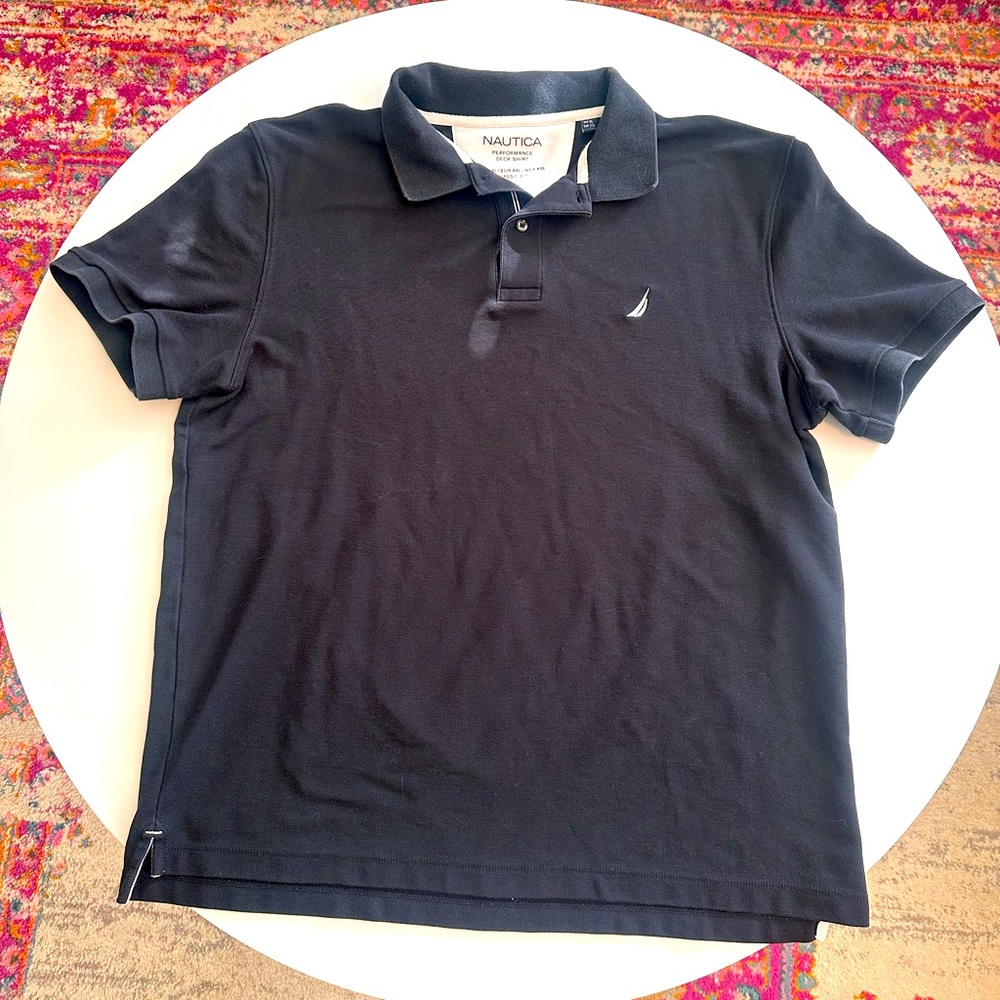 Nautica Black Performance Deck Polo Shirt in Classic Fit